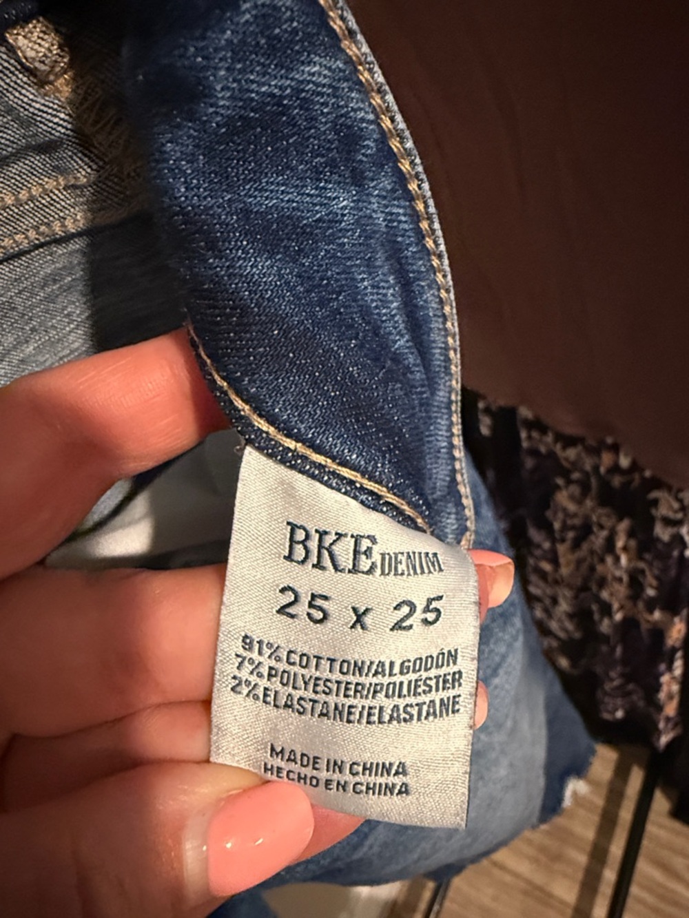 BKE Women's Distressed Skinny Jeans in Blue - Picture 3 of 5